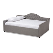 Baxton Studio Eliza Modern and Contemporary Grey Fabric Upholstered Queen Size Daybed